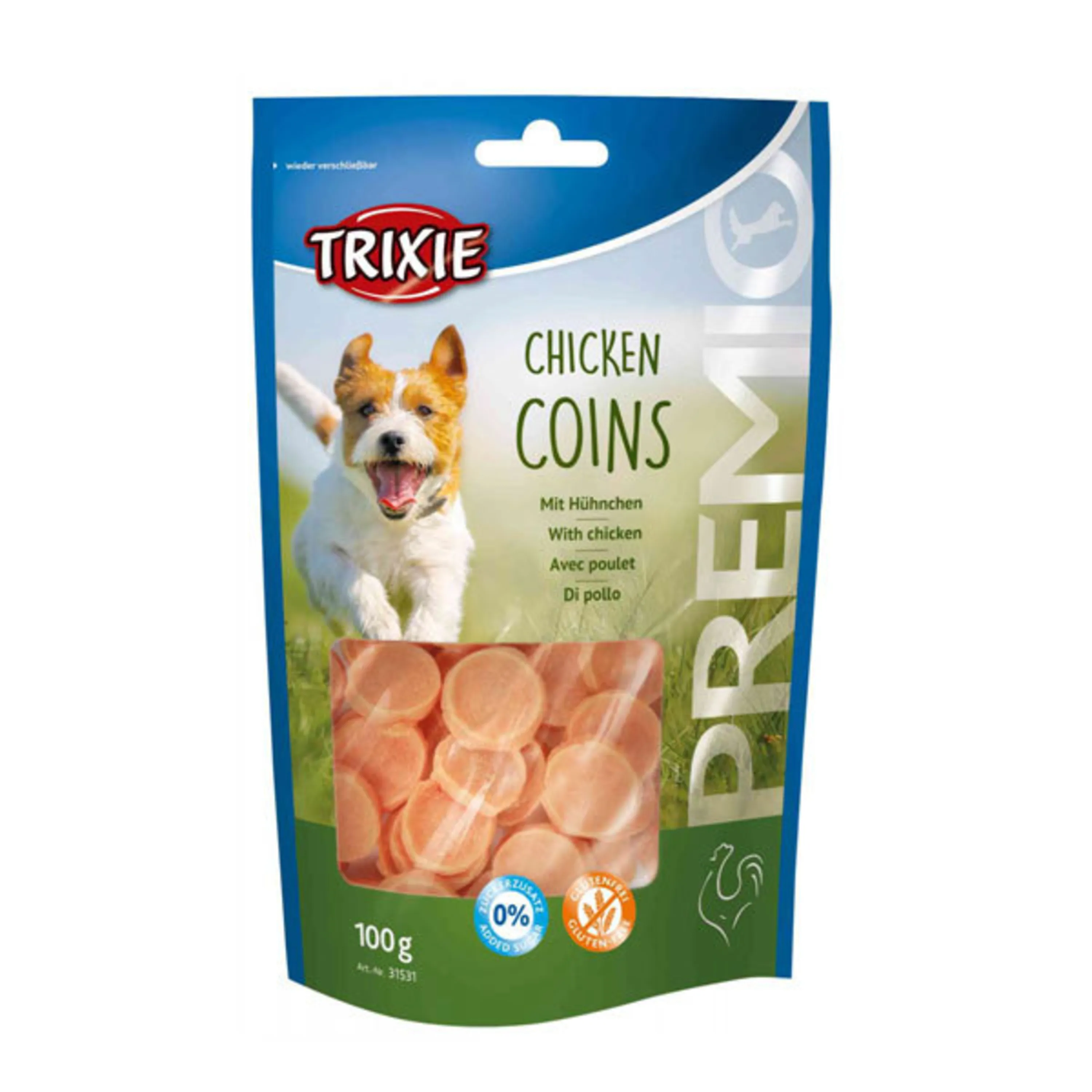 تشویقی سگ با طعم مرغ تریکسی – PREMIO Chicken Coins